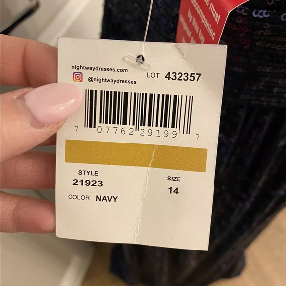 Nightway Blue Sequin Plus Dress - Picture 9 of 10